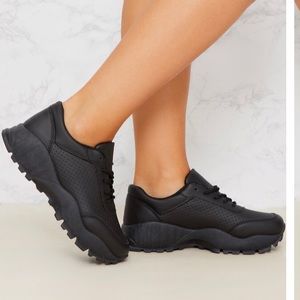 Prettylittlething black chunky sneaker